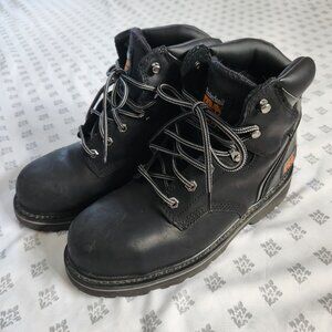 Timberland PRO Mens 6" Steel Toe Black Work Boots Size 9M